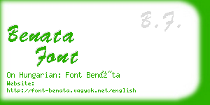 benata font business card